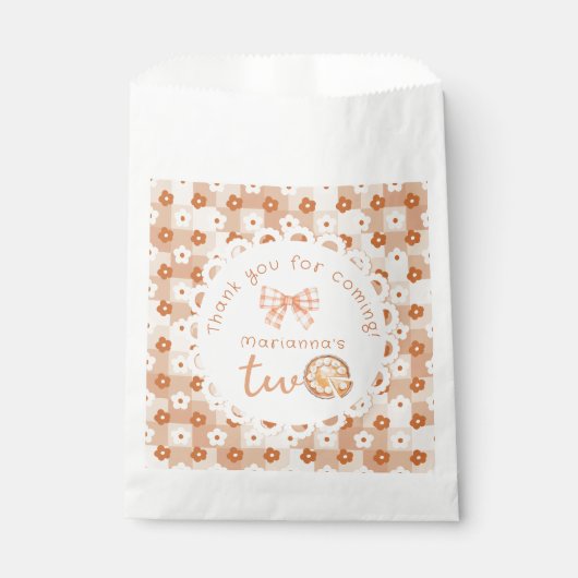 Little cutie Pie 2e verjaardag gingham Dank je wel Bedankzakje (Voorkant)