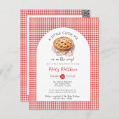 Little Cutie Pie Apple Gingham Baby shower Briefkaart (Voorkant / Achterkant)