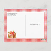 Little Cutie Pie Apple Gingham Baby shower Briefkaart (Achterkant)