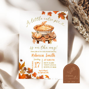 Little Cutie Pie Autumn Leaves Baby shower Kaart
