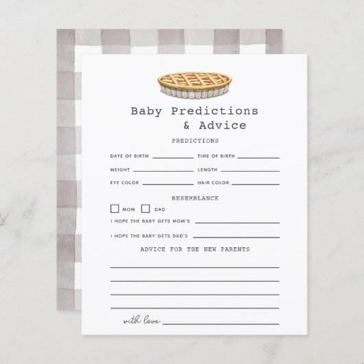 Little Cutie Pie Baby Predictions & Advice (Voorkant / Achterkant)