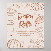 Little Cutie Pie Baby Shower Diaper Raffle Sign Poster (Voorkant)