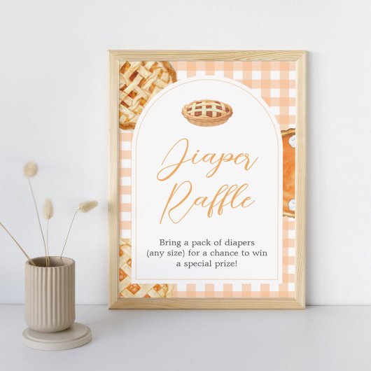 Little Cutie Pie Baby Shower Diaper Raffle Sign Poster