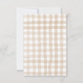 Little Cutie Pie Baby shower Gingham Herfst Bedankkaart (Achterkant)