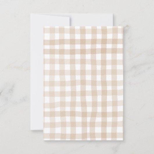 Little Cutie Pie Baby shower Gingham Herfst Bedankkaart (Achterkant)