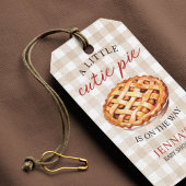 Little Cutie Pie Baby shower Gingham Herfst Cadeaulabel