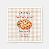 Little Cutie Pie Baby shower Gingham Herfst Servet (Voorkant)