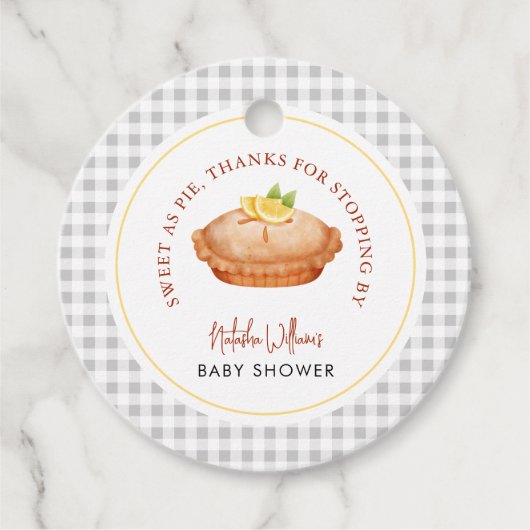 Little cutie pie baby shower Grey Bedankt Bedankjes Labels (Voorkant)