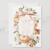 Little Cutie Pie Baby shower Invitation Floral Kaart (Voorkant)