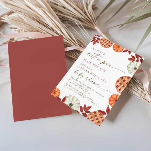 Little Cutie Pie Baby shower Invitation Kaart