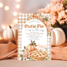 Little Cutie Pie Baby shower Invitation Rustic