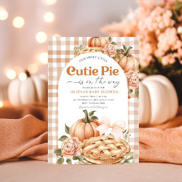 Little Cutie Pie Baby shower Invitation Rustic Kaart