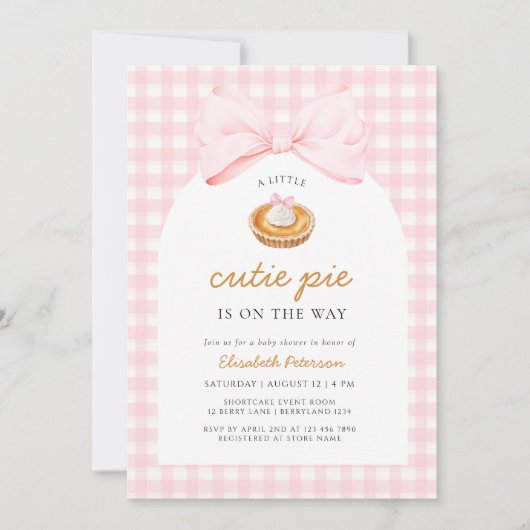 Little Cutie Pie Baby shower Kaart (Voorkant)