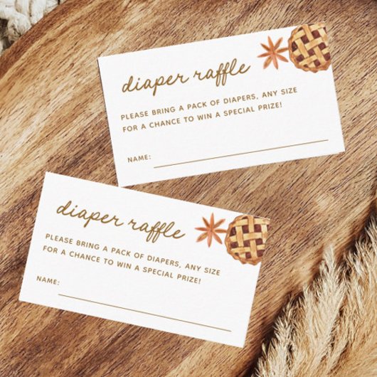 Little Cutie Pie Baby shower Luier Raffle Tickets Informatiekaartje