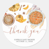 Little Cutie Pie Baby shower Ronde Sticker (Voorkant)