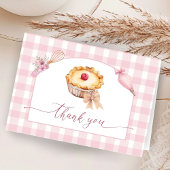 Little Cutie Pie Baby shower Roze Gevouwen Dank u Bedankkaart