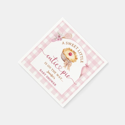 Little Cutie Pie Baby shower Roze Papier Servet (Hoek)