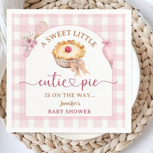 Little Cutie Pie Baby shower Roze Papier Servet