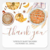 Little Cutie Pie Baby shower Vierkante Sticker (Voorkant)