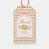 Little Cutie Pie Bedankt Herfst Gingham Bow Cadeaulabel (Voorkant)