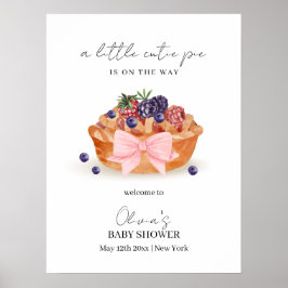 Little Cutie Pie Berry Bow Baby shower Welkom Poster