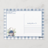 Little Cutie Pie Blue Floral Baby shower Briefkaart (Achterkant)