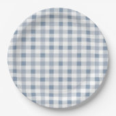 Little Cutie Pie Blueberry Baby shower Gingham Papieren Bordje (Voorkant)