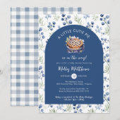 Little Cutie Pie Blueberry Gingham Baby shower Kaart (Voorkant / Achterkant)