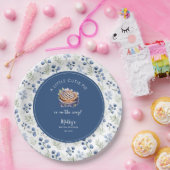 Little Cutie Pie Blueberry Gingham Baby shower Papieren Bordje (Feest)