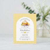 Little Cutie Pie Citrus Gingham Baby shower Briefkaart (Staand voorkant)