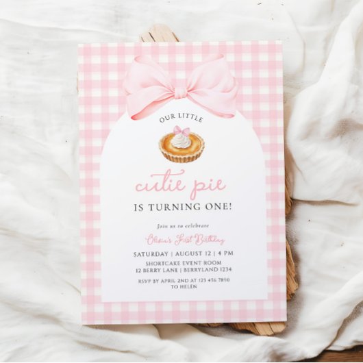 Little Cutie Pie Coquette Eerste Verjaardag Kaart