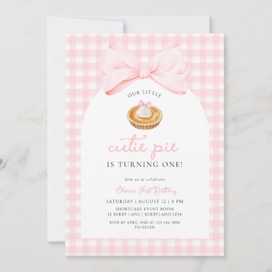 Little Cutie Pie Coquette Eerste Verjaardag Kaart (Voorkant)