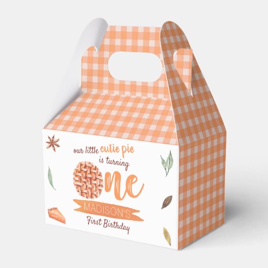 Little Cutie Pie Fall 1st Birthday Bedankdoosjes (Voorkant Zijde)