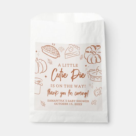 Little Cutie Pie Fall Baby Shower Bedankzakje (Voorkant)