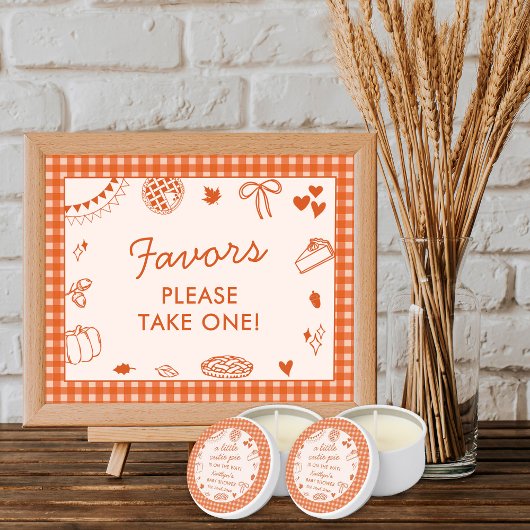 Little Cutie Pie! Fall Baby Shower Favor Sign Poster