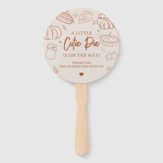 Little Cutie Pie Fall Baby Shower Handwaaier (Achterkant)