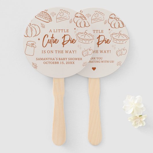 Little Cutie Pie Fall Baby Shower Handwaaier (Voorkant en achterkant)