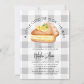 Little Cutie Pie Fall Gingham Plaid Baby Shower Kaart (Voorkant)