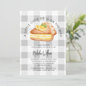 Little Cutie Pie Fall Gingham Plaid Baby Shower Kaart (Staand voorkant)