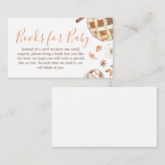 Little Cutie Pie Fall Pumpkin Baby Books for Baby Informatiekaartje (Voorkant / Achterkant)