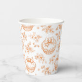 Little Cutie Pie Floral Toile de jouy Baby shower Papieren Bekers (Achterkant)