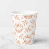 Little Cutie Pie Floral Toile de jouy Baby shower Papieren Bekers (Voorkant)