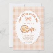 Little Cutie Pie Foto 1e Verjaardag gingham Bow Kaart (Voorkant)