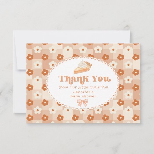 Little cutie Pie genderneutraal baby shower Bedankkaart (Voorkant)