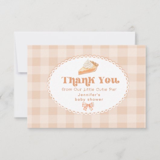 Little cutie Pie genderneutraal baby shower Bedankkaart (Voorkant)