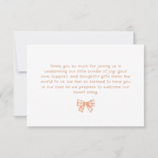 Little cutie Pie genderneutraal baby shower Bedankkaart (Achterkant)