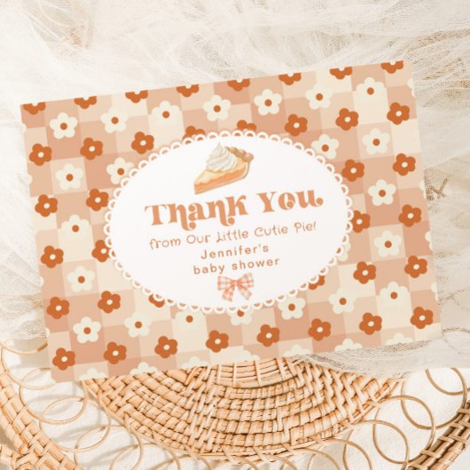 Little cutie Pie genderneutraal baby shower Bedankkaart