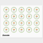 Little Cutie Pie Gingham Baby shower Bedankt Ronde Sticker (Vel)