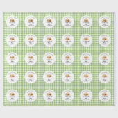Little Cutie Pie Gingham Baby shower Cadeaupapier (Vlak)