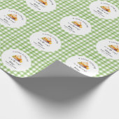 Little Cutie Pie Gingham Baby shower Cadeaupapier (Hoek)
